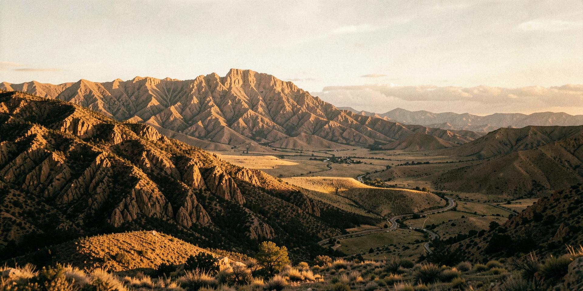 Red rock landscape of Utah at sunset